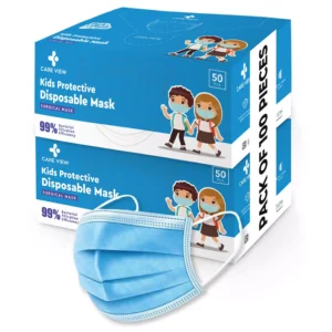 CARE VIEW CV-4PLY-KID-BLUE-100 Kids Face Mask (Pack of 100)