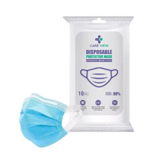 CARE VIEW CV-3PLY-BLUE-SF-POUCH-100 Disposable Mask ( Pack of 100)