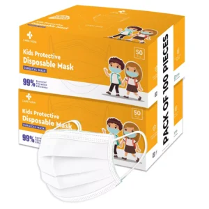 CARE VIEW CV-4PLY-KID-WHITE-100 Kids Face Mask (Pack of 100)