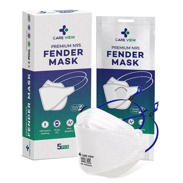 CARE VIEW CV-FENDER-EL-WHITE-5 N95 Anti Pollution Mask (Pack of 5)