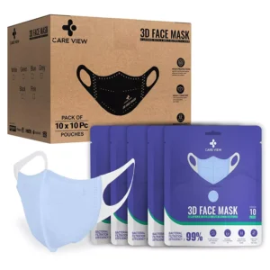CARE VIEW CV-3PLY-3D-BLUE-POUCH-400 Disposable Mask (Pack of 400)