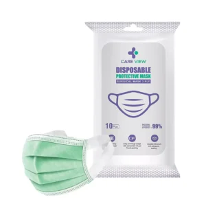 CARE VIEW CV-3PLY-GREEN-SF-POUCH-100 Disposable Mask ( Pack of 100)