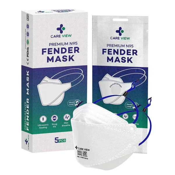 CARE VIEW CV-FENDER-HL-WHITE-5 N95 Anti Pollution Mask (Pack of 5)