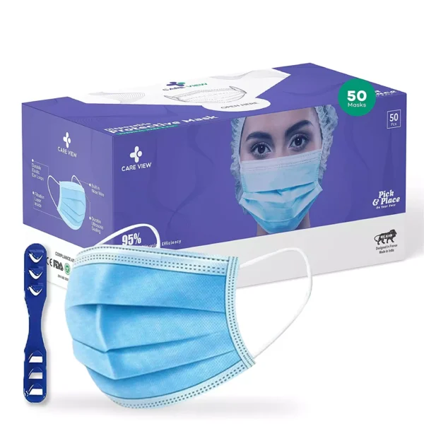 CARE VIEW CV-3PLY-BLUE-50 Disposable Mask ( Pack of 50)