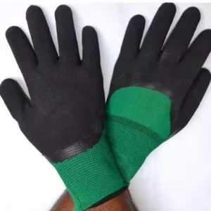 GWS Latex Coated Glove Black & Green