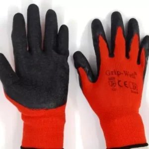 GWS Full Finger Dipped Glove Red & Black
