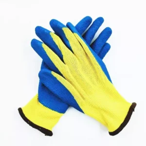 GWS Full Finger Dipped Hand Glove Yellow 1-5 inch Size