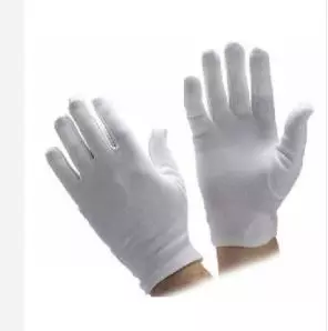GWS Cotton White Knitted Hand Gloves (Pack of 1 Pair)