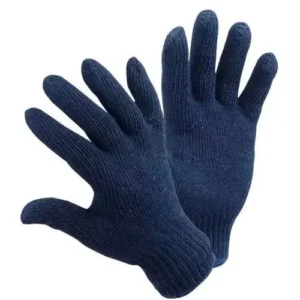GWS Cotton 35 g Knitted Hand Gloves Blue (Pack of 1 Pair)