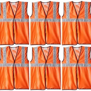 Aktion Safety Orange Standard Size Safety Jacket, (Pack of 10)