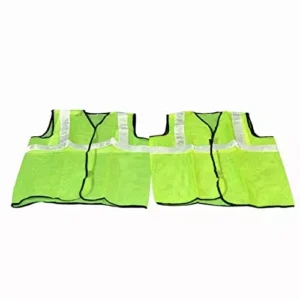 Ladwa Reflective PVC Stripes Safety Jacket for Road Safety Work Wear (Set of 2)