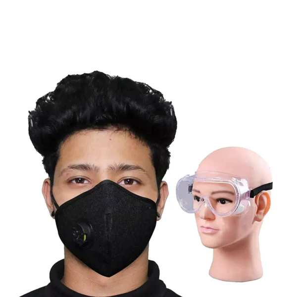 ORILEY GC-001998 Universal Plastic Goggle with Disposable Face Mask Black (Pack Of 2)