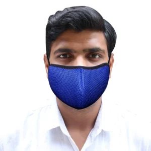 Oriley ORSM25 Air Mesh 3 Layer Face Mask with Adjustable Headband Dark Blue (Pack of 10 Pcs)