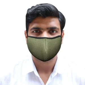 Oriley ORSM30 Air Mesh 3 Layer Face Mask with Adjustable Headband Mehandi (Pack of 2 Pcs)