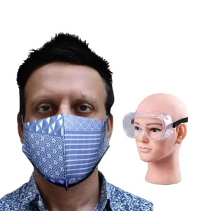 ORILEY GC-002052 Universal Plastic Goggle with Reusable Face Mask Sky Blue (Pack Of 6)