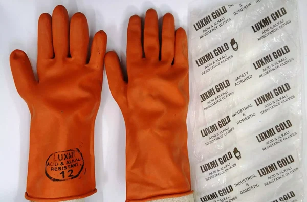 Midas Rubber Hand Gloves, Orange 10 Inch Size, (Pack of 36 Piece)