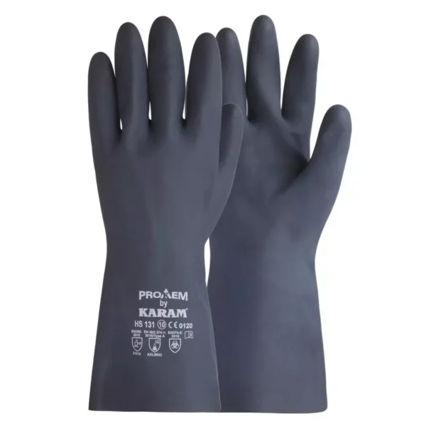 Karam HS131 Neoprene Rubber Tear Resistance Black Hand Gloves (Pack of 1 Pair)