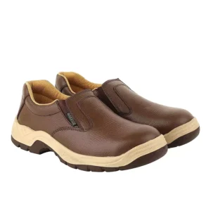 Liberty Warrior Double Density Steel Toe Low Ankle Brown Washable Microfiber Safety Shoe