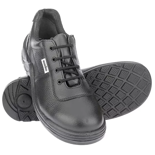Liberty Warrior CASSINO PU Single Density Steel Toe Low Ankle Black Leather Safety Shoe