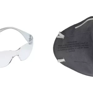 Abrigo 99.9%Uv Protection Safety Goggle And 3M 9000Ing Anti Pollution Mask SS1019 (Pack Of 2 Pcs)