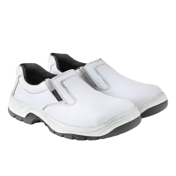 Liberty Warrior 5UK-WHT-3003_123 PU Double Density Steel Toe Low Ankle White Washable Microfiber Safety Shoe Size 5