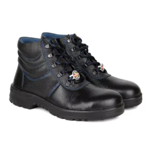 Liberty Warrior Leather Steel Toe High Ankle Black Safety Shoes, 98-02-SSBA