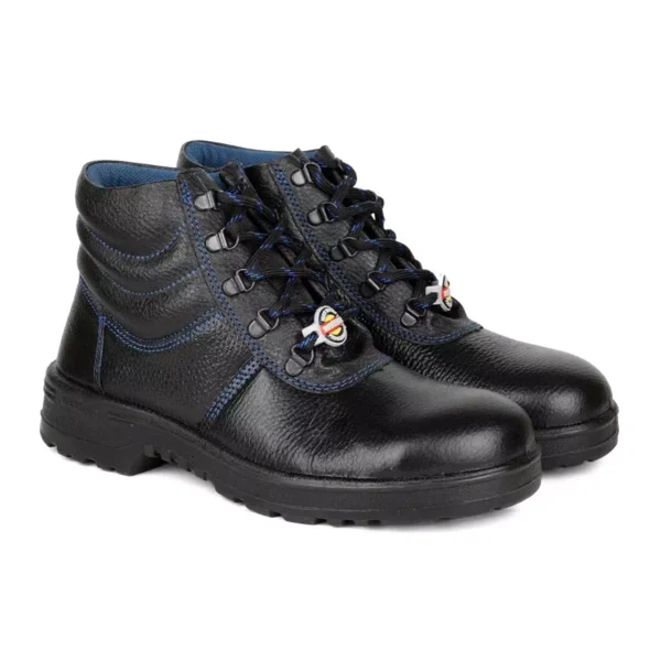 Liberty Warrior Leather Steel Toe High Ankle Black Safety Shoes, 98-02-SSBA