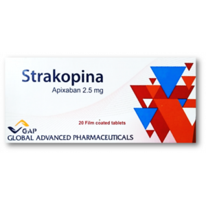 STRAKOPINA 2.5 MG ( APIXABAN ) 20 FILM-COATED TABLETS