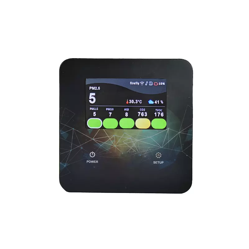 Airveda PM2510CVTH-T, PM 2.5 Temp Humidity Air Quality Monitor With Pro Touch