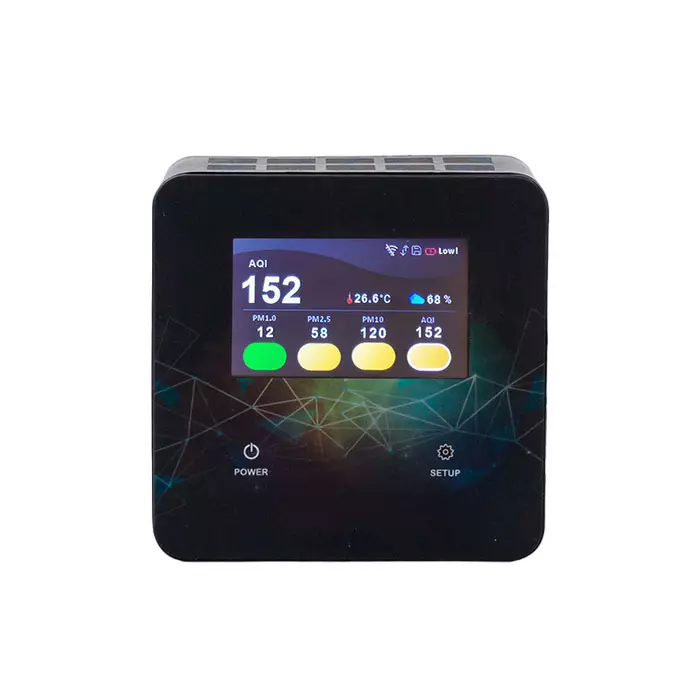 Airveda PM12510TH-T AQI, Temp, Humidity Air Quality Monitor With Touch Display
