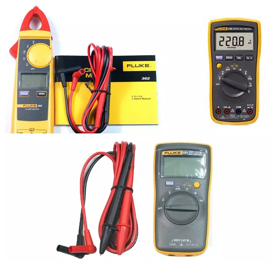 Clamp Meter & Digital Multimeter Combo Kit Fluke 101 + Fluke 362 + Fluke 17B+