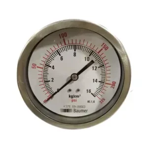 Baumer 100 mm 0-10 kg/cm2 Pressure Gauge AT-F-9-4BM-(0/10)KG(GLY)