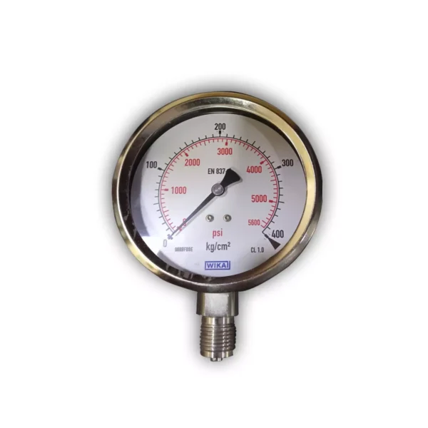 Wika Range 0-210 kg/cm2 with PSI Bottom Entry Bourdon Tube Pressure Gauge 232-53-100-BTM-210 KG