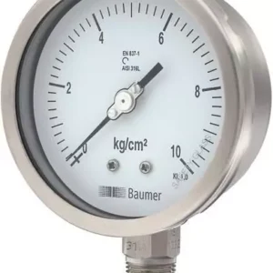 Baumer 150 mm -760mmHg to 0kg/cm2(Dual scale) Pressure Gauge AL-H-2-4BM-(-)760mmHg(DUALSCALE)