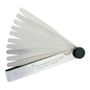 Krost 10 Blades 0.05-0.80 mm Range Metric Feeler Gauge Measurement Tool, Medium, Silver