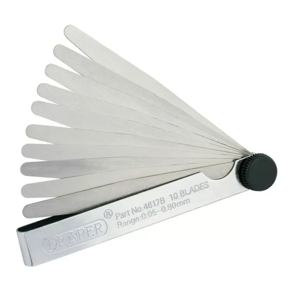 Krost 10 Blades 0.05-0.80 mm Range Metric Feeler Gauge Measurement Tool, Medium, Silver