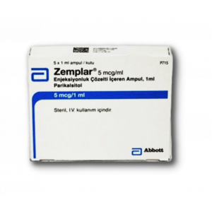 ZEMPLAR 5 MCG / ML ( PARICALCITOL ) FOR IV INJECTION 5 AMPOULES