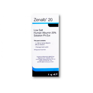 ZENALB 20 LOW SALT HUMAN ALBUMIN ( HUMAN ALBUMIN 20% W/V ) IV SOLUTION VIAL