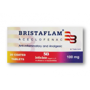 BRISTAFLAM 100 MG ( ACECLOFENAC ) 20 FILM-COATED  TABLETS