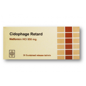 Cidophage Retard 850 mg ( Metformin Hydrochloride ) 30 tablets