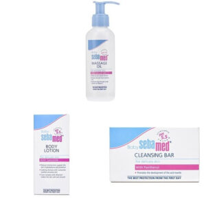 Sebamed Baby Massage Oil, 150ml & Baby Cleansing Bar - 100 g & Baby Lotion, 100ml Combo