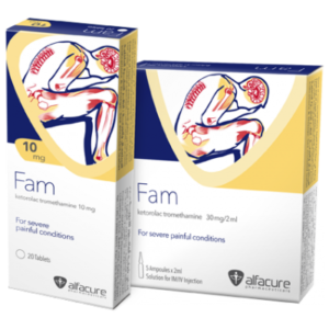 FAM 30 MG / 2 ML ( KETOROLAC TROMETHAMINE ) 5 AMPOULES