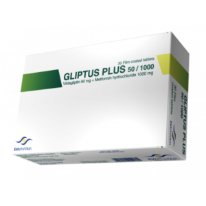 GLIPTUS PLUS 50 / 1000 MG ( VILDAGLIPTIN / METFORMIN ) 30 FILM-COATED TABLETS