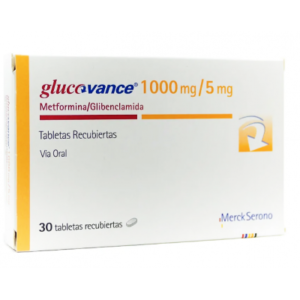 Glucovance 1000 / 5 mg ( Metformin / Glyburide ) 30 film-coated tablets