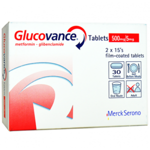 Glucovance 500 / 5 mg ( Metformin / Glyburide ) 30 film-coated tablets