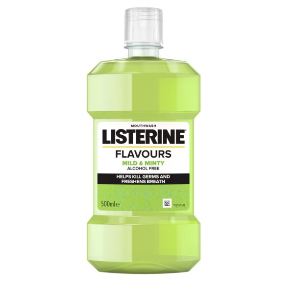 Listerine Mouthwash Flavours Mild and Minty 500ml