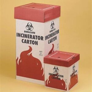 Biohazard Incinerator Carton - Floor Standing Pack of 6