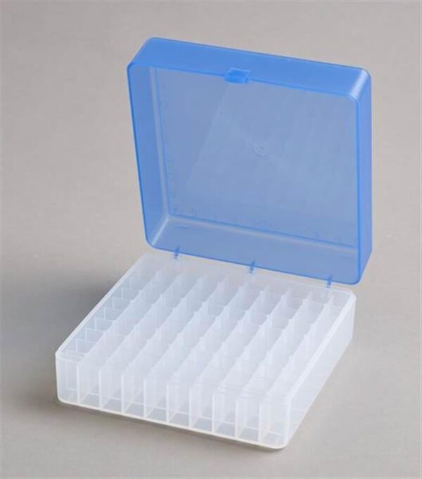 100 Place Freezer Box Blue with Hinged Lid for 0.5-2ml Tubes