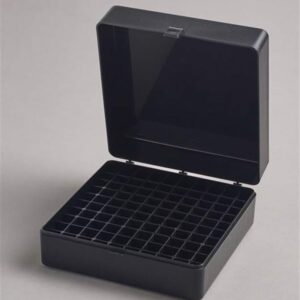 100 Place Freezer Box Black with Hinged Lid for 0.5-2ml Tubes