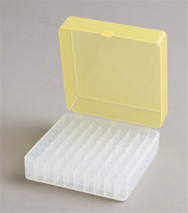 100 Place Freezer Box Yellow with Hinged Lid for 0.5-2ml Tubes